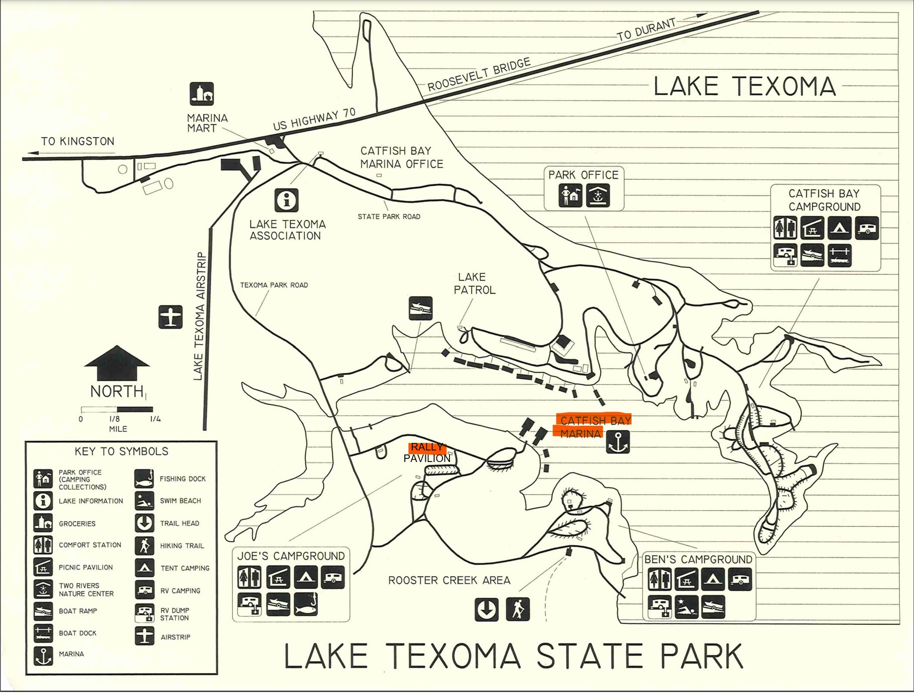 Lake Texoma TTO Pro Team   Map Of The Park MARKED 